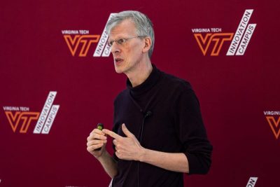 Peter Vetter speaks at Virginia Tech Research Center