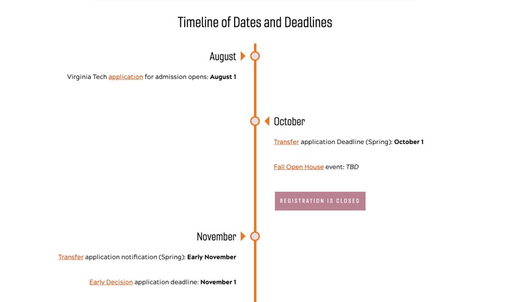 Dates Deadlines For 2021 2022 Virginia Tech
