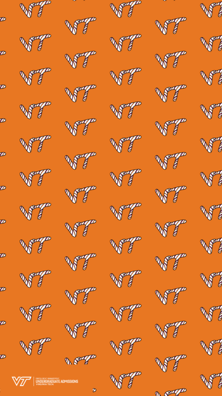 I'm a hokie. VT25. Phone Wallpaper. White text multi-outlined in rainbow colors on pink background
